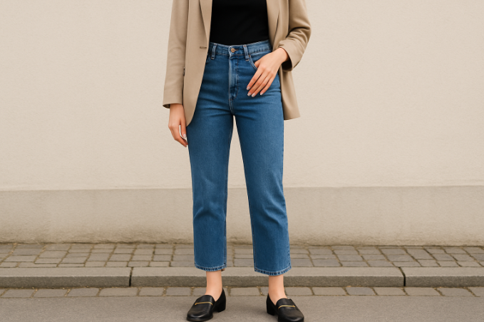 Cropped jeans: stil, passform und einsatzmöglichkeiten